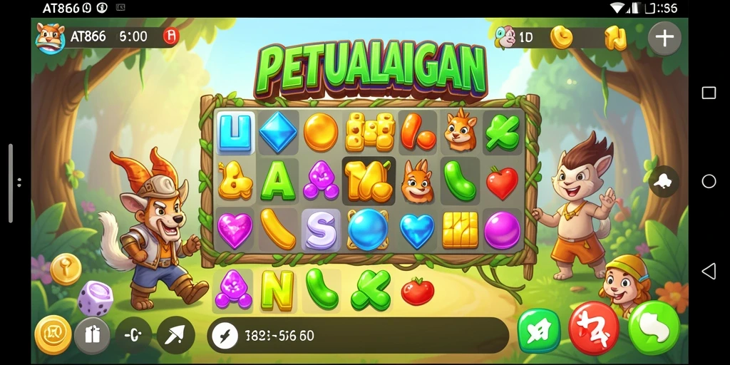Screenshot AT866 menampilkan gameplay seru dengan elemen mencocokkan warna.