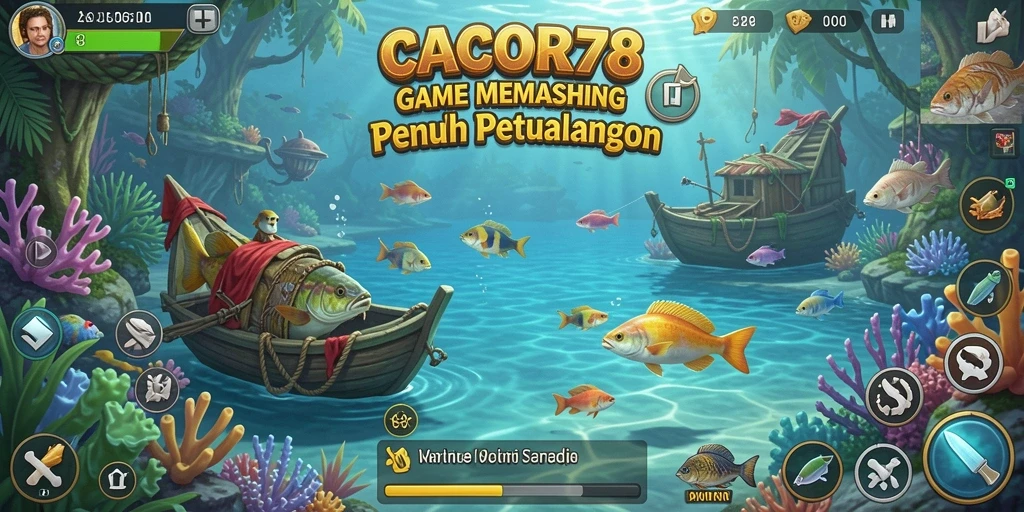 Tampilan gameplay seru saat menangkap ikan di CACOR78.