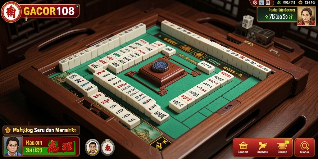Tampilan gameplay Mahjong yang menarik di GACOR108.