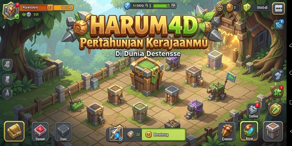Tampilan gameplay menegangkan dalam HARUM4D Tower Defense.