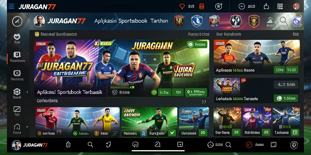 Tampilan utama <strong>JURAGAN77</strong> dengan fitur taruhan olahraga yang menarik.