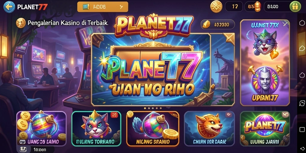 Tampilan gameplay seru dan menarik dalam aplikasi Kasino PLANET77.