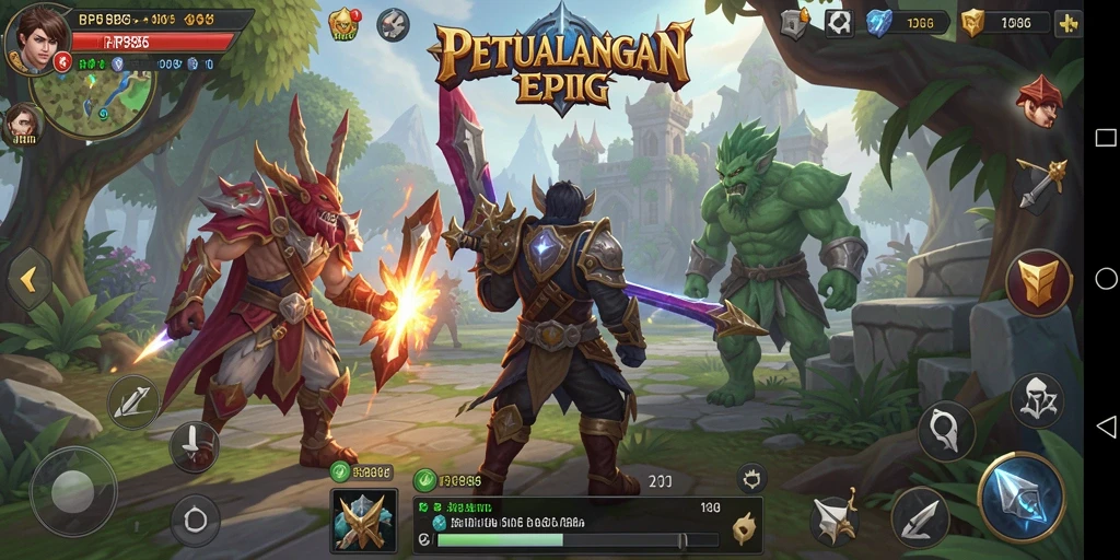 Tampilan gameplay seru yang penuh aksi dan petualangan RPG.