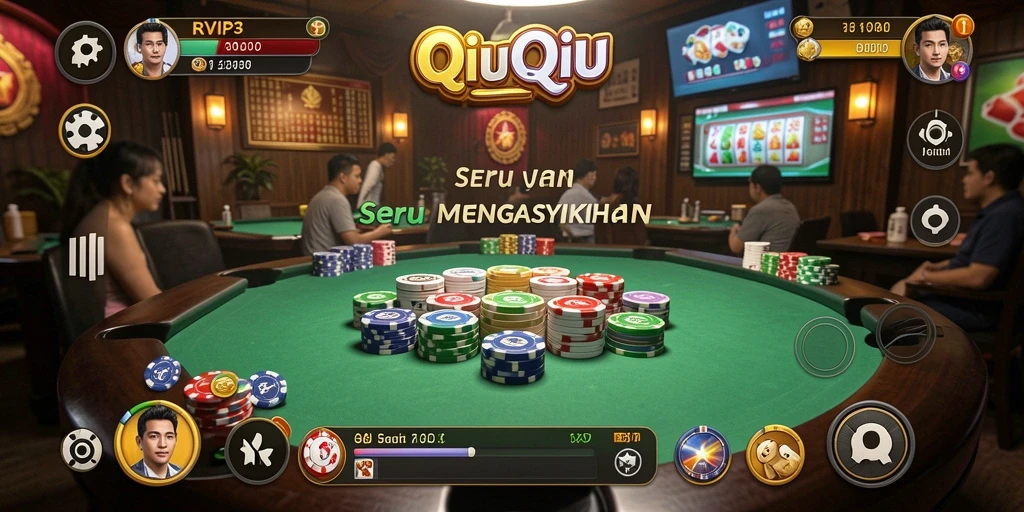 Screenshot utama RVIP3 menunjukkan gameplay seru QiuQiu.