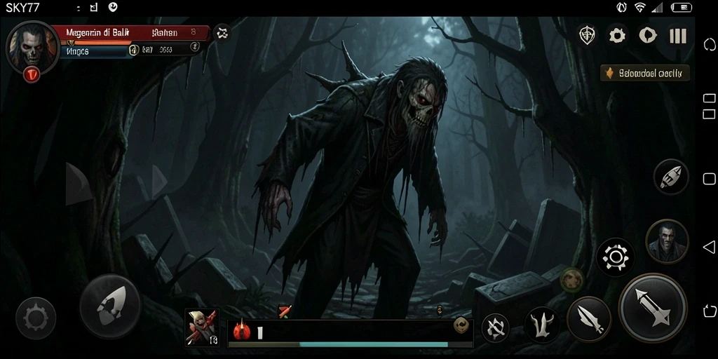 Tangkapan layar gameplay yang menampilkan suasana Horror menegangkan.