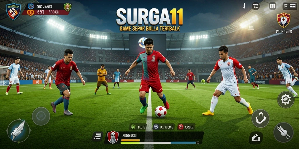 Tampilan menarik dari gameplay SURGA11 yang penuh aksi sepak bola.