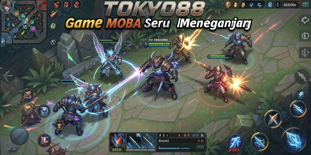 Gameplay menarik dari TOKYO88 menampilkan pertarungan MOBA yang seru.