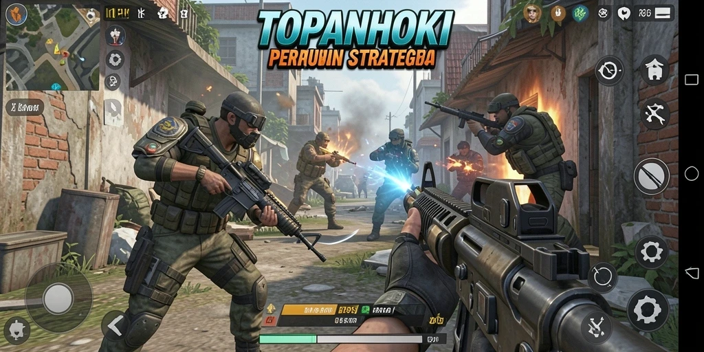 Screenshot action-packed dari gameplay seru TOPANHOKI.